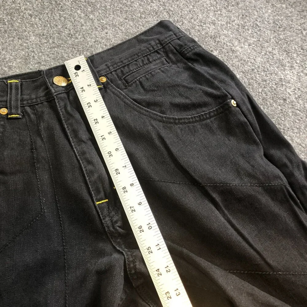 Eight 732 Jeans Mens 30x32 Black Denim Patch Y2K Skate Loose Baggy 8732 - Picture 7 of 12